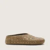 Tierra da uomo in pelle scamosciata color kaki con borchie argentate