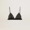 Top da donna nero all’uncinetto con cristalli