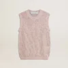 Top in maglia a rete con paillettes e dettagli a contrasto