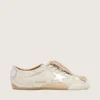 True-Star da donna in pelle scamosciata grigio chiaro con stella argentata metallizzata e linguetta sul tallone