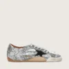 True-Star da donna con paillettes argentate, stella nera e linguetta sul tallone in pelle argentata