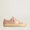 V-Star da donna in pelle scamosciata rosa con stella in pelle color crema