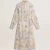 Abito camicia da donna con stampa floreale multicolore in paillettes