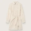 Abito camicia da donna in cotone écru a righe beige e marroni