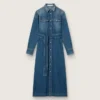Abito camicia da donna in denim con cintura