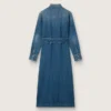 Abito camicia da donna in denim con cintura