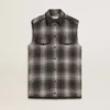 Abito camicia da donna in misto lana grigio scuro