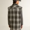 Abito camicia da donna in misto lana grigio scuro