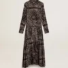 Abito camicia grigio antracite con stampa paisley