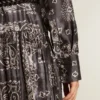 Abito camicia grigio antracite con stampa paisley