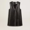 Abito da donna in nappa nera con borchie