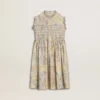 Abito midi da bambina in cotone con stampa floreale multicolore