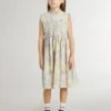 Abito midi da bambina in cotone con stampa floreale multicolore