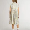 Abito midi da bambina in cotone con stampa floreale multicolore