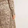 Abito midi da donna in misto seta con stampa floreale