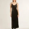 Abito slip da donna nero effetto velluto