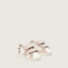 Baby School in nappa con stella in pelle scamosciata rosa e stampa con mascotte