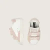 Baby School in nappa con stella in pelle scamosciata rosa e stampa con mascotte