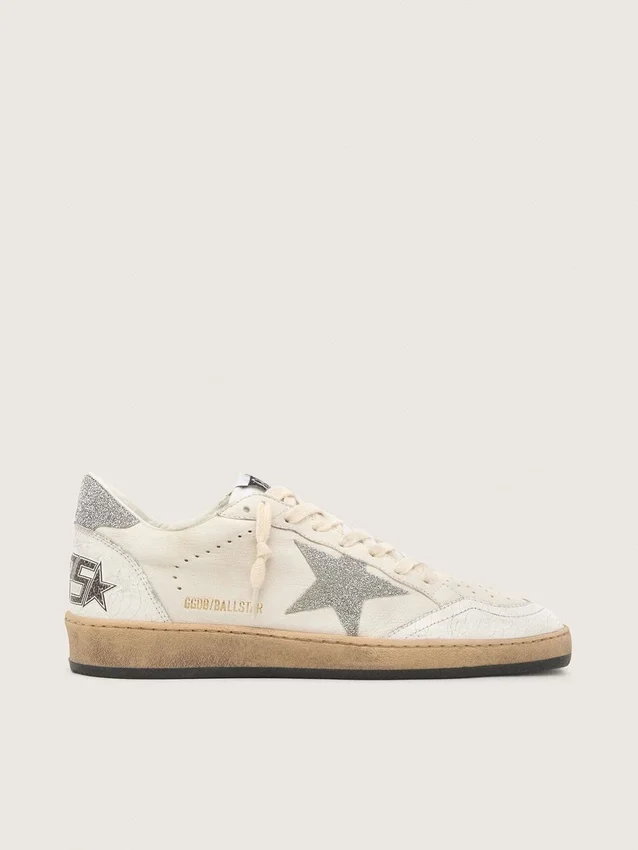 Ball Star bianca con stella in cristallo Swarovski e linguetta sul tallone