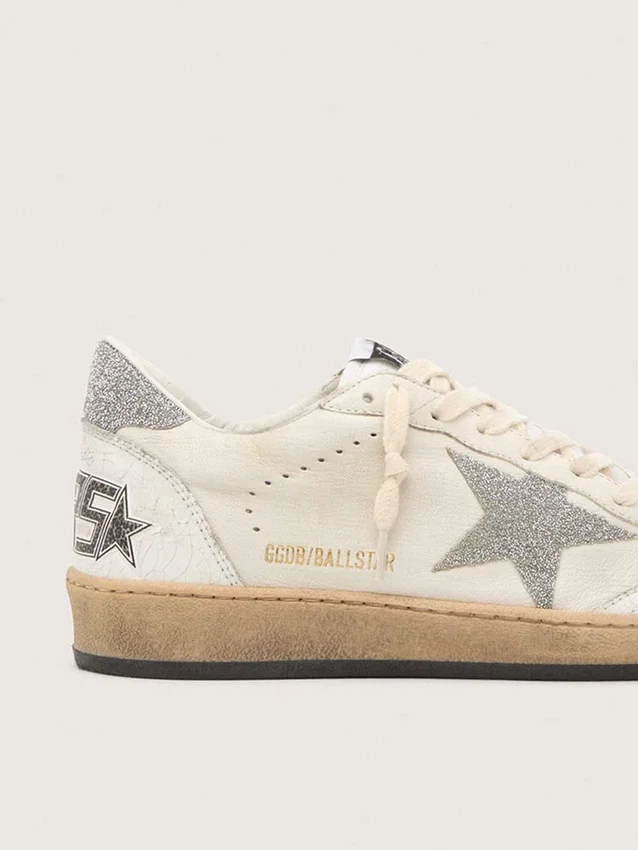 Ball Star bianca con stella in cristallo Swarovski e linguetta sul tallone