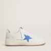 Ball Star con stella in pelle azzurra e linguetta sul tallone in pelle con lamina argentata