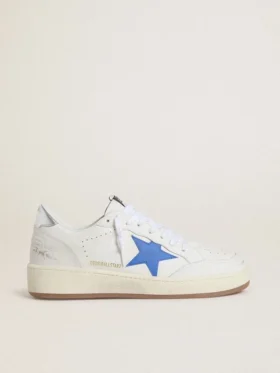 Ball Star con stella in pelle azzurra e linguetta sul tallone in pelle con lamina argentata