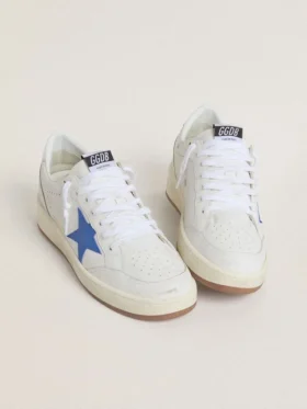 Ball Star con stella in pelle azzurra e linguetta sul tallone in pelle con lamina argentata