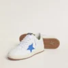 Ball Star con stella in pelle azzurra e linguetta sul tallone in pelle con lamina argentata