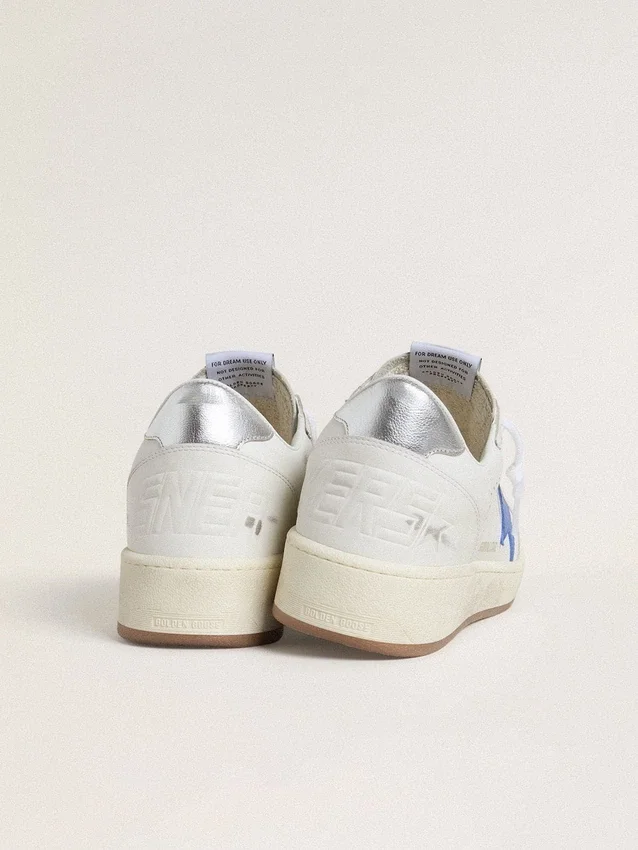 Ball Star con stella in pelle azzurra e linguetta sul tallone in pelle con lamina argentata