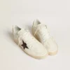 Ball Star con stella in pelle bordeaux con stampa coccodrillo e linguetta sul tallone dorata