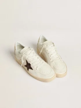 Ball Star con stella in pelle bordeaux con stampa coccodrillo e linguetta sul tallone dorata