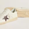 Ball Star con stella in pelle bordeaux con stampa coccodrillo e linguetta sul tallone dorata