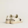 Ball Star con stella in pelle bordeaux con stampa coccodrillo e linguetta sul tallone dorata