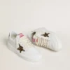 Ball Star con stella in pelle di pony leopardata e linguetta sul tallone in pelle laminata nera