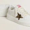Ball Star con stella in pelle di pony leopardata e linguetta sul tallone in pelle laminata nera