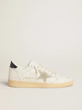 Ball Star con stella in pelle scamosciata grigio ghiaccio e linguetta sul tallone in pelle blu