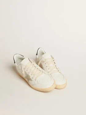 Ball Star con stella in pelle scamosciata grigio ghiaccio e linguetta sul tallone in pelle blu
