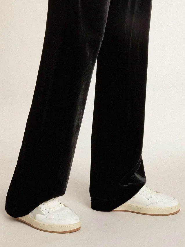 Ball Star con stella in pelle scamosciata grigio ghiaccio e linguetta sul tallone in pelle nera lucida
