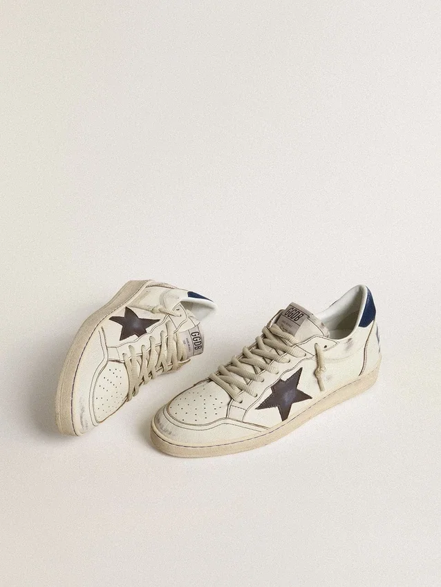 Ball Star con stella nera e linguetta sul tallone in pelle scamosciata blu