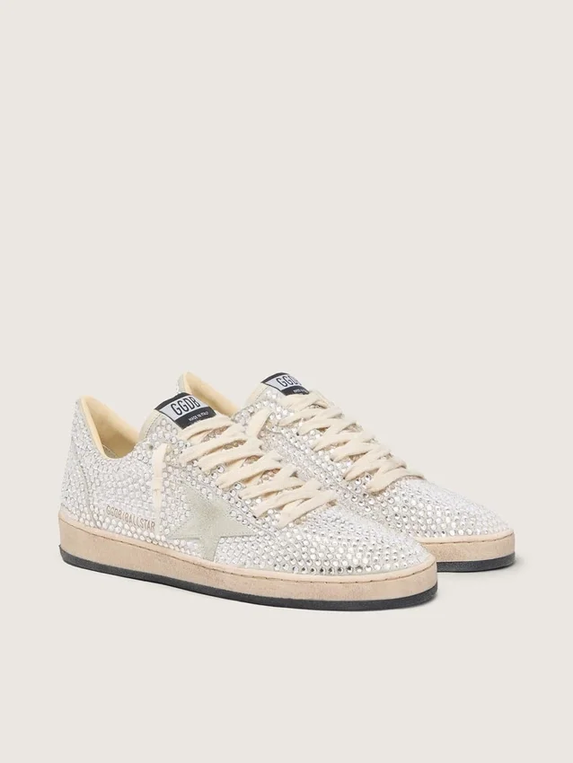 Ball Star da donna con cristalli Swarovski e stella in pelle scamosciata grigia