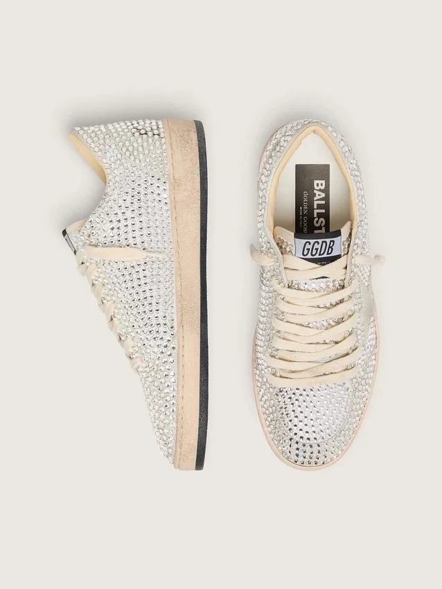Ball Star da donna con cristalli Swarovski e stella in pelle scamosciata grigia