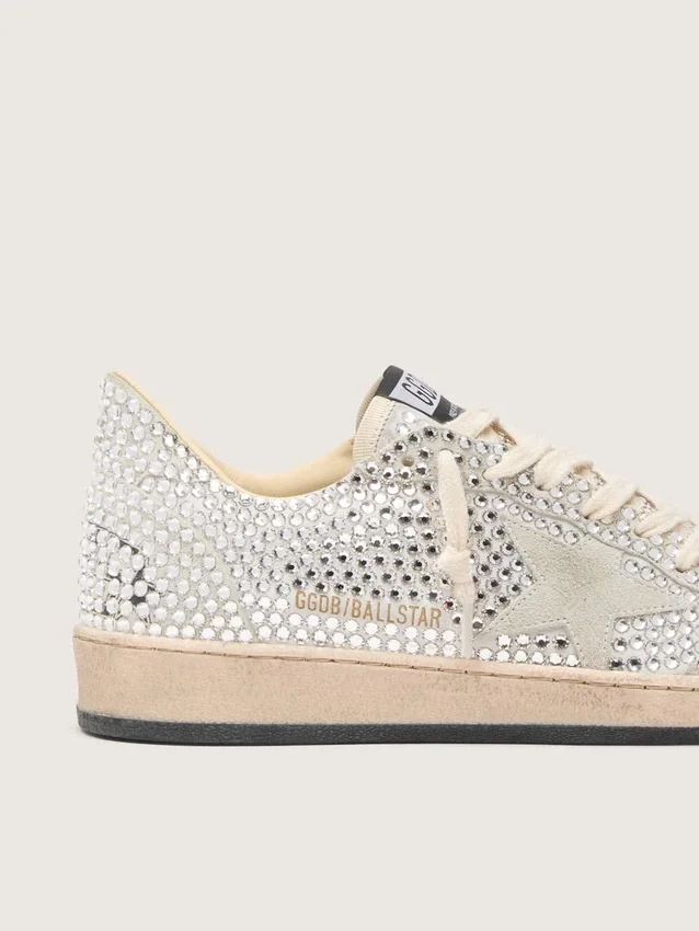 Ball Star da donna con cristalli Swarovski e stella in pelle scamosciata grigia