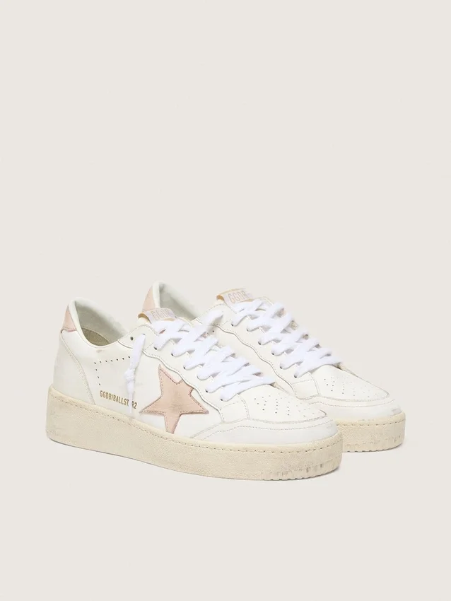 Ball Star da donna con stella in nabuk rosa e linguetta sul tallone