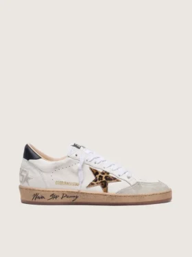 Ball Star da donna con stella in pelle di pony con stampa leopardata e linguetta sul tallone nera