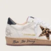 Ball Star da donna con stella in pelle di pony con stampa leopardata e linguetta sul tallone nera