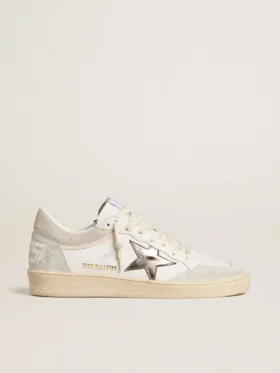 Ball Star da donna con stella in pelle metallizzata e linguetta sul tallone in pelle lucida