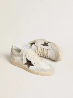 Ball Star da donna con stella in pelle metallizzata e linguetta sul tallone in pelle lucida