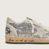 Ball Star da donna in glitter argento con inserti in pelle scamosciata grigio ghiaccio