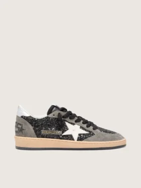 Ball Star da donna in glitter con stella in pelle e linguetta sul tallone in pelle metallizzata