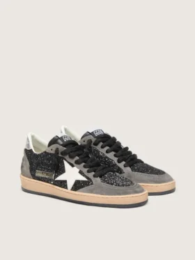 Ball Star da donna in glitter con stella in pelle e linguetta sul tallone in pelle metallizzata